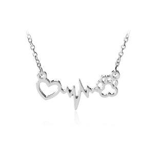 Heartbeat Paw Dog Necklace