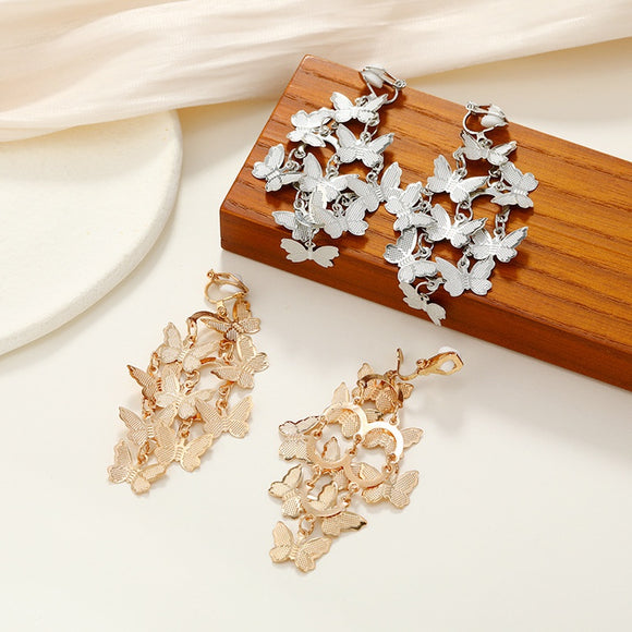 Metal Stitching Butterfly Earring