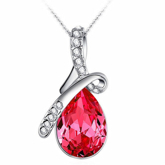 Angelic Tears Red Pendant Necklace
