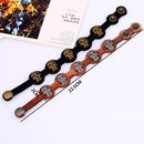 Leather Snap bracelet featuring a skull design