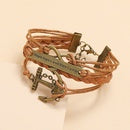 Where There's a Will, There's a Way, Leather Urban Bracelet w/ Anchor & Infinity Detail