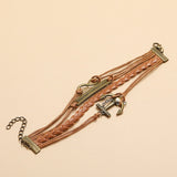 Where There's a Will, There's a Way, Leather Urban Bracelet w/ Anchor & Infinity Detail