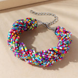 Rice Bead Bracelet with Silver End Caps
