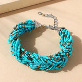 Rice Bead Bracelet with Silver End Caps