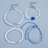 Sea Wave Gemstone Beaded Bracelet Set