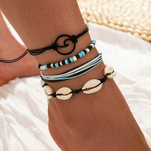 Natural Shell, Beads & Sea Wave Anklet