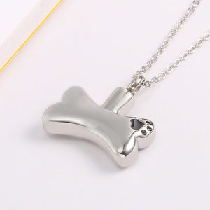 Dog Bone Paw Print Pendant Necklace