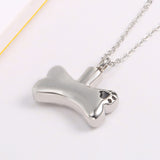 Dog Bone Paw Print Pendant Necklace