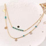 Double Layer Turquoise Bead Necklace