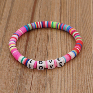 LOVE Letter Clay Bead Bracelet
