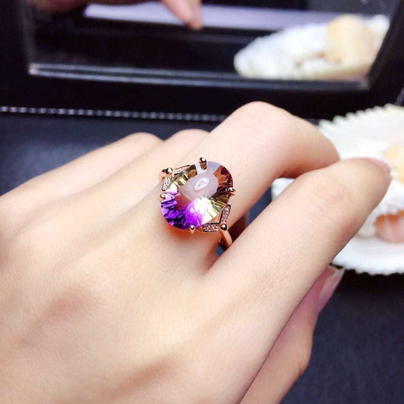Multi Color Watermelon Tourmaline Ring
