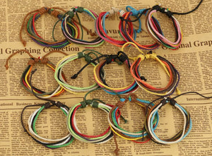 Hemp Rope Multi Color Pull Cord Bracelet
