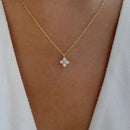 Geometric White Rhinestone Necklace-Short
