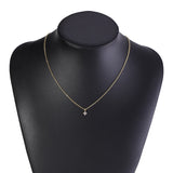 Geometric White Rhinestone Necklace-Short